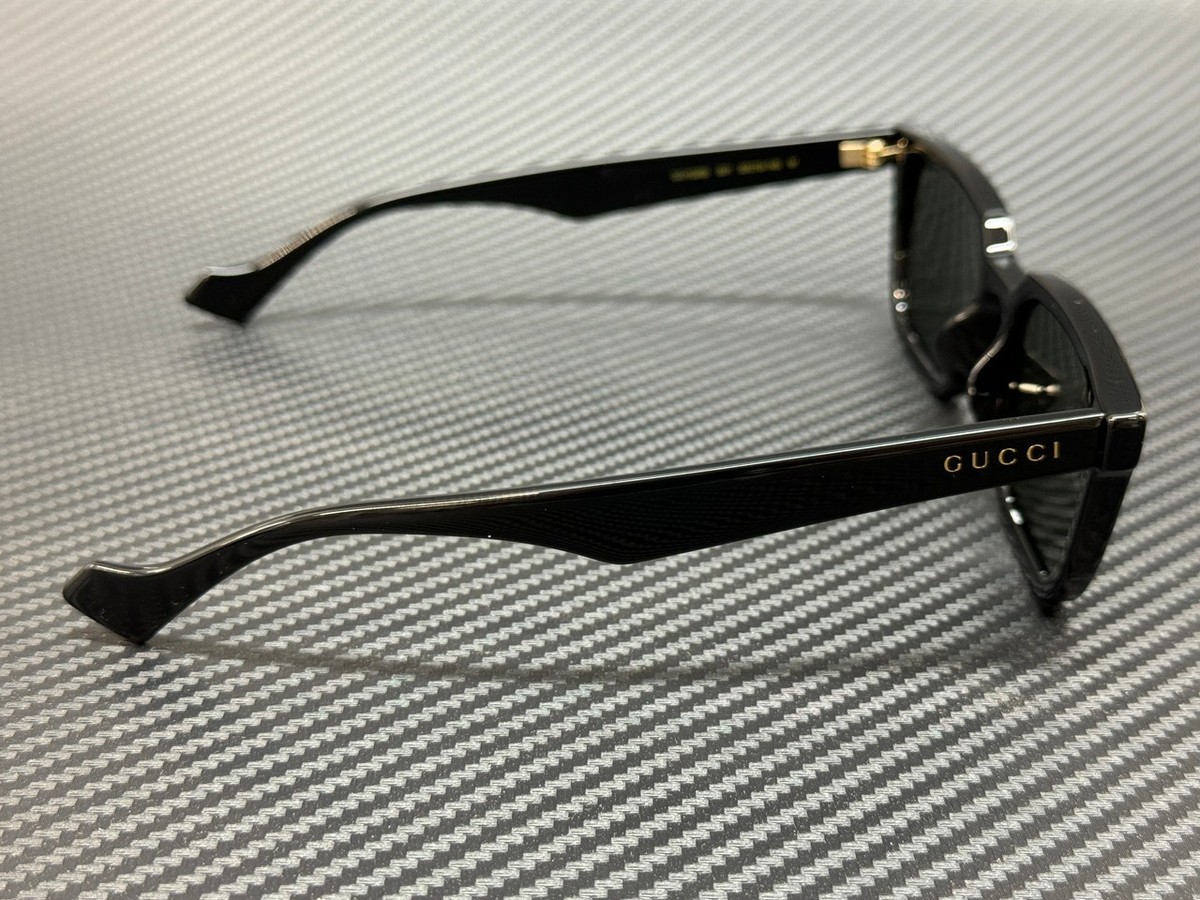 GUCCI GG1539S 001 Black Dark Grey Men's 55 mm Medium Sunglasses | eBay