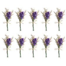 10 St&uuml;ck Mini Vergissmeinnicht Getrockneter Blumenstrau&szlig; Atem Boho Lila