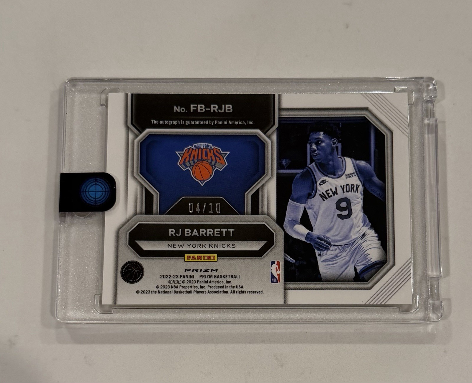 2022-23 Panini Prizm Fast Break Autographs Gold Refractor 6 RJ Barrett Auto 4/10 view 2