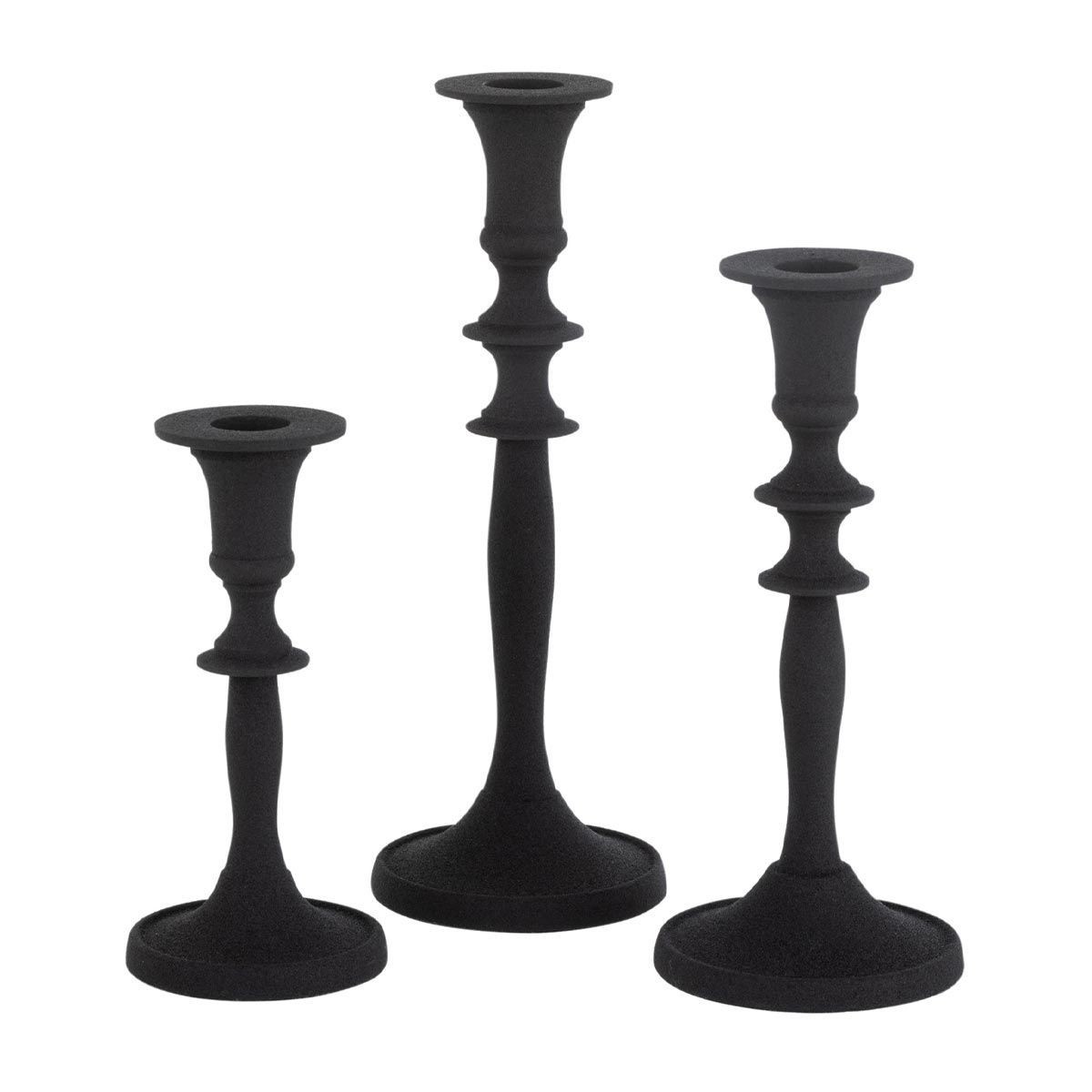 Bougeoirs design Croka 23cm noir lot de 3 bougeoir chandelier moderne
