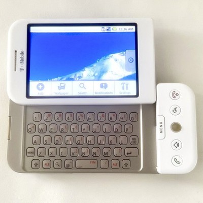 T-Mobile G1 HTC Dream White Bronze 100% CIB Complete Box Working Android Vintage