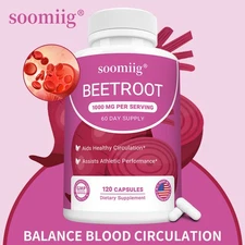 Beet Root Supplements Healthy Blood Flow Supports Vitality 30-120 Capsules