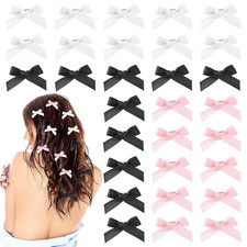 Mini-Haarschleifen Damen M&auml;dchen Haarschmuck Satin farbig vielseitig, leicht & l