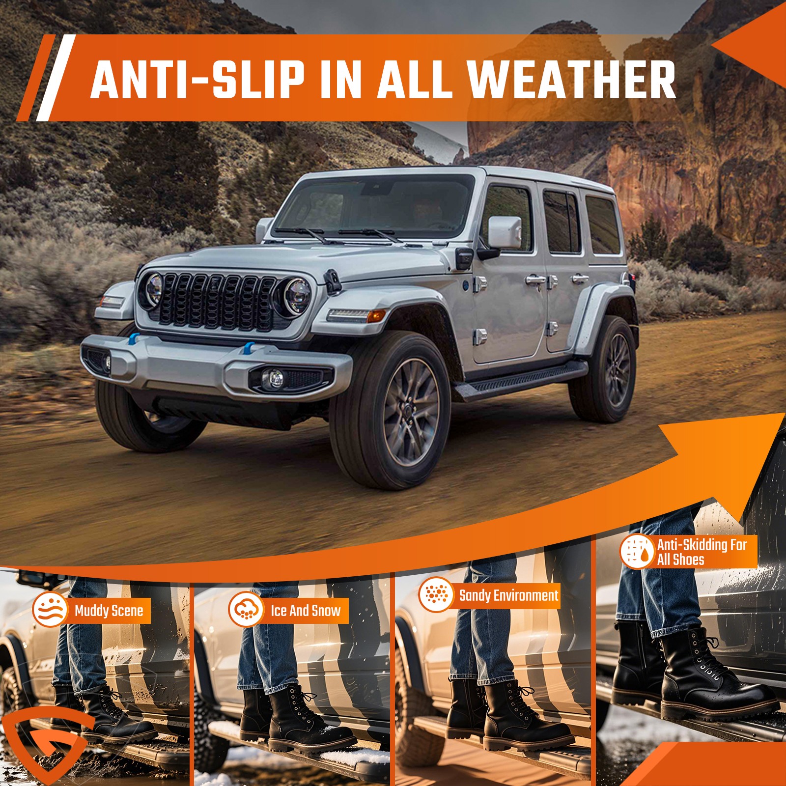 Replacement Step Pad for 3" Round Nerf Bars - Set of 4