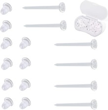 Plastic Earrings Invisible Clear Post Studs for Sports Work Flat Silicone 200
