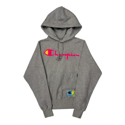 Reverse Weave Champion Spellout Hoodie - XS Grau Baumwollmischung