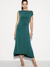 Old Navy The Occasion Teal Asymmetrical Ring Detail Midi Dress XXL New With Flaw