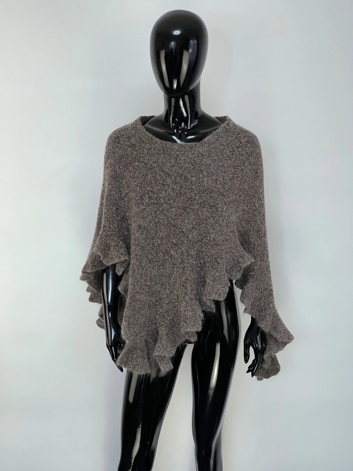 Grizas Women's Brown Asymmetrical Mohair Wool Poncho One Size
Opens in a new window or tab