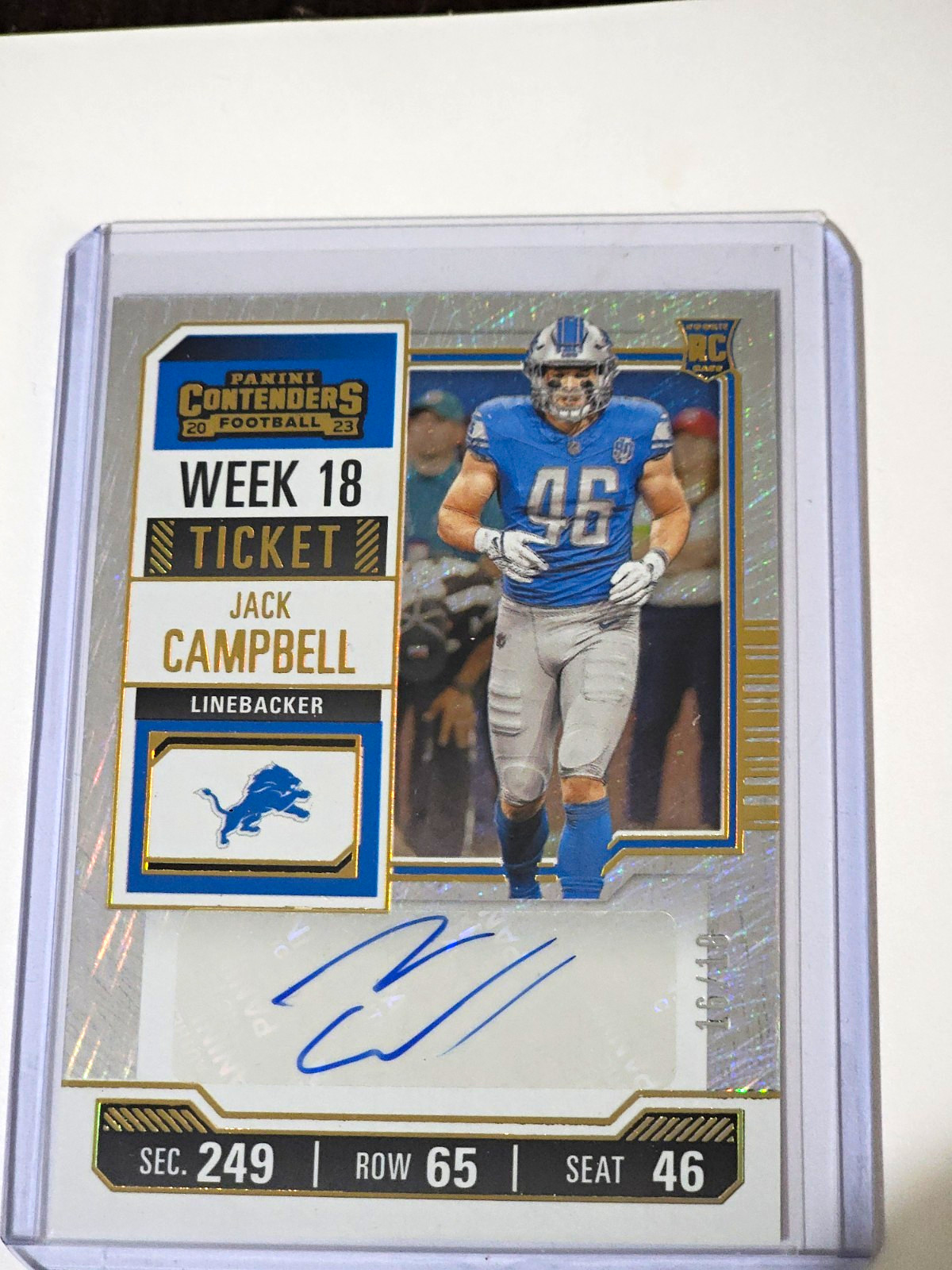 Jack Campbell Panini Contenders #241 Autograph