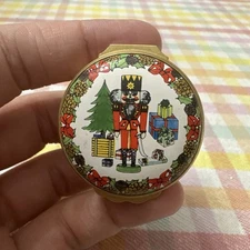 Halcyon Days Enamel Trinket Box Christmas 1988 Smithsonian Institution