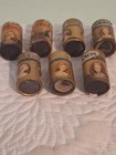 RARE Antique Golden Cameos Matches Cylindrical Matchbook Victorian Deco  — photo 4