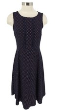 Talbots Womens Navy Polka Dot Dress Size 10P