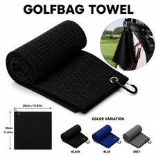 30X30Cm Golf Towel Wipe Club Bag Cleaning Cloth Waffle Pattern Golf Rag with Cli