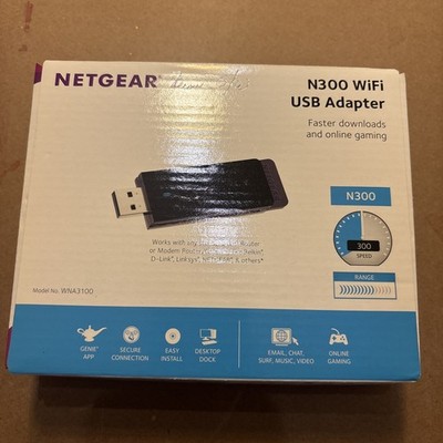 2x NetGear WNA3100 Wireless N-300 USB Wifi USB Adapter with Cradle In Open Box!
