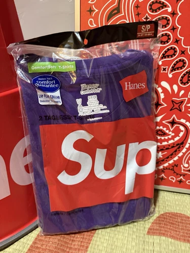 T shirts violets Supreme Hanes (S)