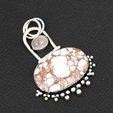 Wild Horse Jasper Rose Quartz Gemstone Handmade Pendant Jewelry 2.2