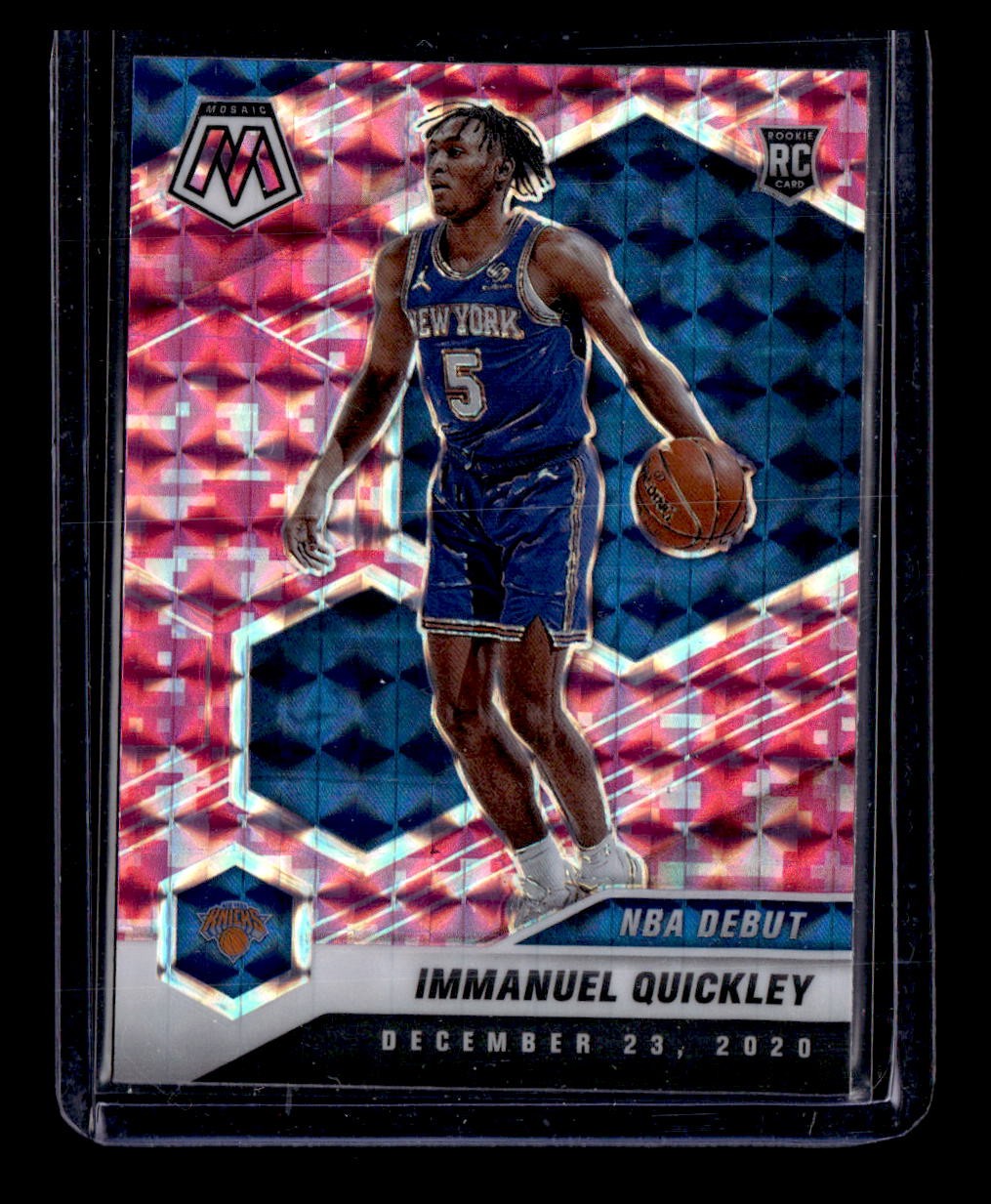 2020-21 Panini Mosaic #277 Immanuel Quickley Rookie Camo Pink