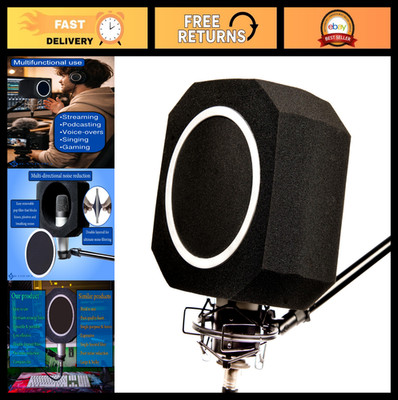 Adjustable Microphone Isolation Shield - High-Density Foam for Podcasting, Strea