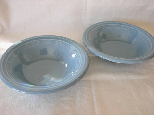 Set of 2 Fiesta Fiestaware Periwinkle Blue (Retired)  Cereal Bowls - MINT - 6.5"