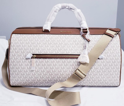 Michael Kors Signature Logo XL Travel Duffle Weekender Vanilla MSRP $698 NWT
