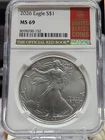 🔥2026 American Silver Eagle ASE 1oz SILVER EAGLE MS69 RED BOOK SLAB .99c GO !!
