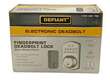 Defiant Electronic Single Cylinder Deadbolt, Fingerprint Keypad, Satin Nickel