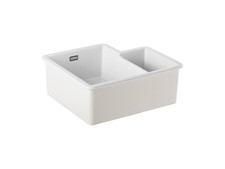 Upton 1.3 Bowl Fireclay Undermount Sink 595x520mm Gloss White Kitchen Basin