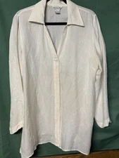 Citron Santa Monica blouse beautiful Asian White sz. XL