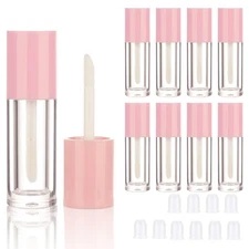 Empty Pink Mini Lip Gloss Tubes Wand Applicator Tint Bottles 2.5ml 10 PCS