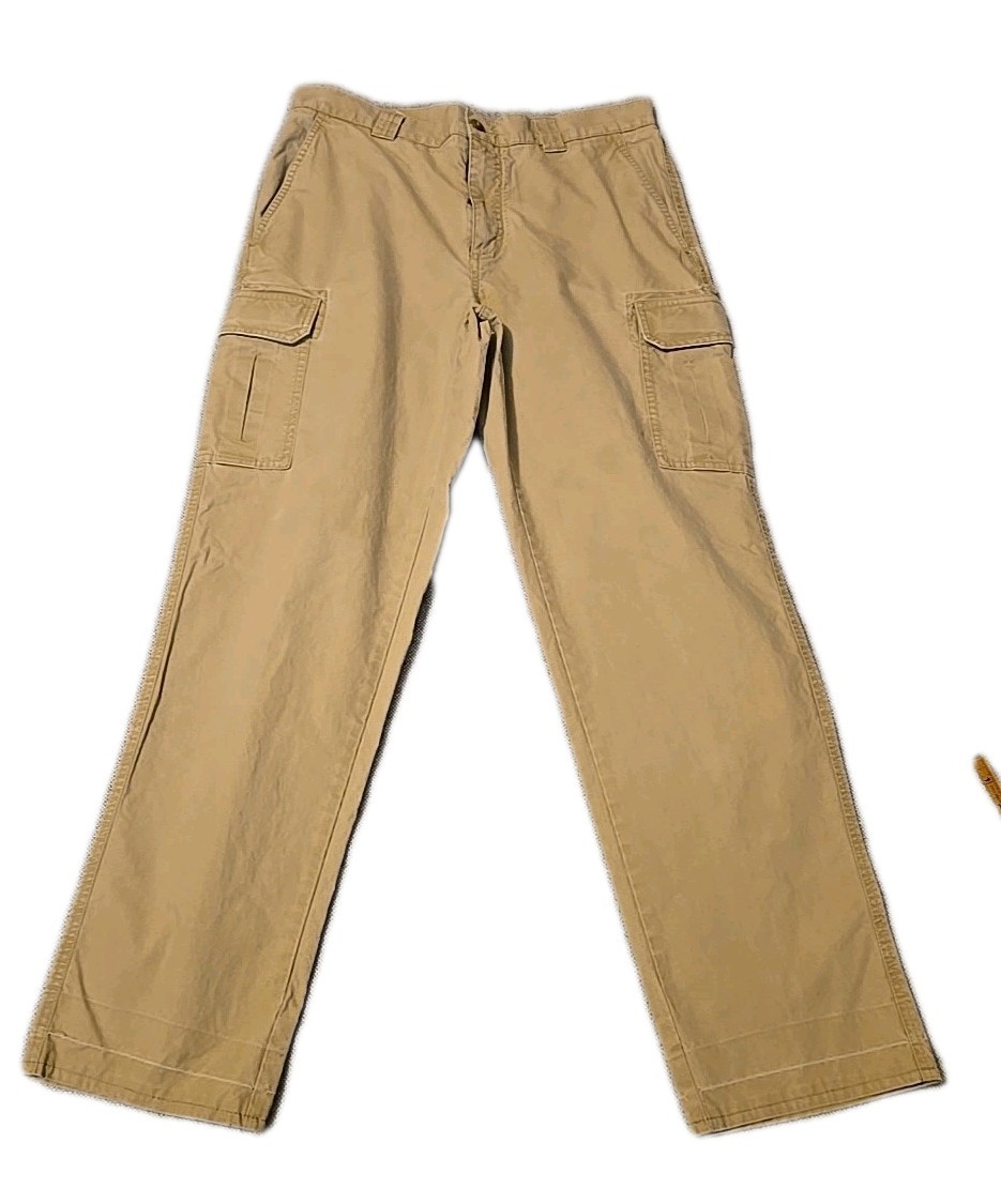L.L. Bean Men's 33x30 Pathfinder Cargo Pants Tan Tropic-Weight Comfort Waist