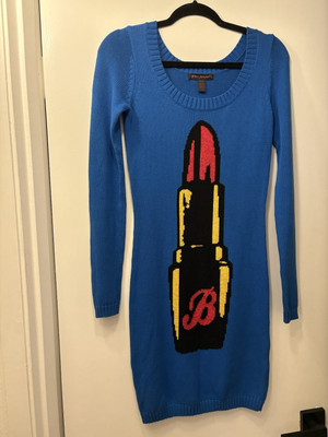 Betsey Johnson Lipstick Sweater Dress extremely rare