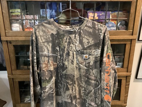 CARHARTT Mossy Oak Camouflage Hunting Fishing L/S Pullover w Pocket SZ XL - Cool - Picture 7 of 16