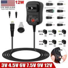 For DC Wall Charger 12W 3-12V Universal Multi AC Adapter Charger Power Supply