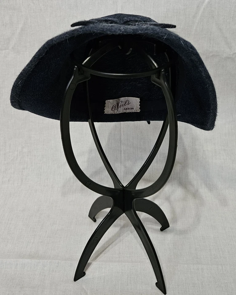 Vintage 1950s Navy Wool Felt Hat By O'Neil's Akron - Image 4 of 4