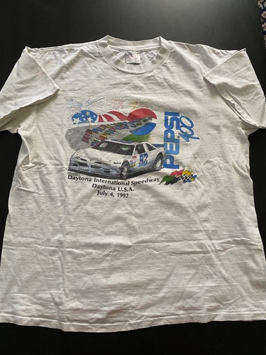 Vintage 90s NASCAR T Shirt XLarge Pepsi 
