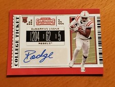 2019 Contenders Draft #153 DaMarkus Lodge Ole Miss WR Rookie Auto C