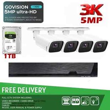 5MP CCTV CAMERA SYSTEM 4 CH DVR OUTDOOR NIGHTVISION HOME SECURITY KIT+ 1TB HDD