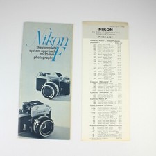 Nikon F - Complete System - Brochure  Price List - Vintage April 1, 1966