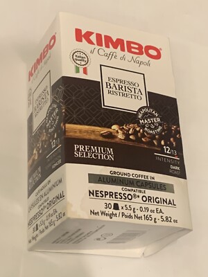 Kimbo BARISTA Espresso Ristretto Capsules ~ DARK  12/13 intensity ~ 30 Pack