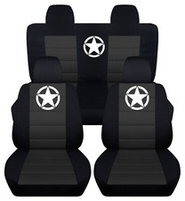 Frontback Car Seat Covers Black-charcoal Army Star Fits Jeep Compasspatriot