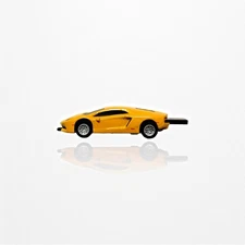 Yellow Lamborghini SuperCar USB Flash Drive Stick Functioning Wheels 4GB 6x2.5cm