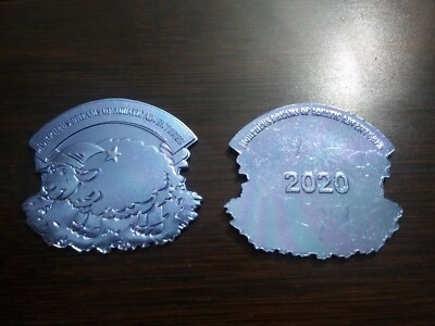 2020 Krewe Of Morpheus Blue Sheep Theme Die cut Mardi Gras Doubloon