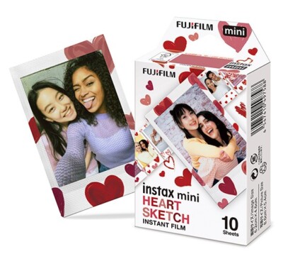 FUJIFILM INSTAX MINI Film 3x Heart Sketch a 10 Aufnahmen zum Vorteilspreis