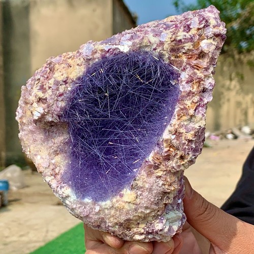 3.01LB Rare Moroccan purple magnesite and purple lepidolite crystal specimen - 第 9/18 張圖片