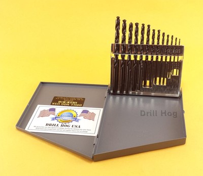 Drill Hog  13 Pc Pig Steel M60 Drill Bit Set 1/16'' to 1/4'' Lifetime Warranty USA