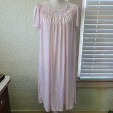Vintage Shadowline Nightgown Pink Flower Side S Small