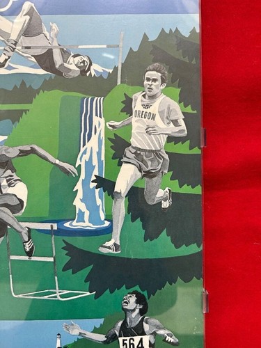Rare 1972 Olympic Trails Hayward Field Eugene Oregon Prefontaine 21 x 17 poster - 第 3/4 張圖片