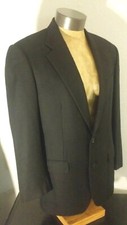 Men's Enrico Isaia Napoli Black Two Button Tailored Coat Jacket 50 EUR 40R MINT