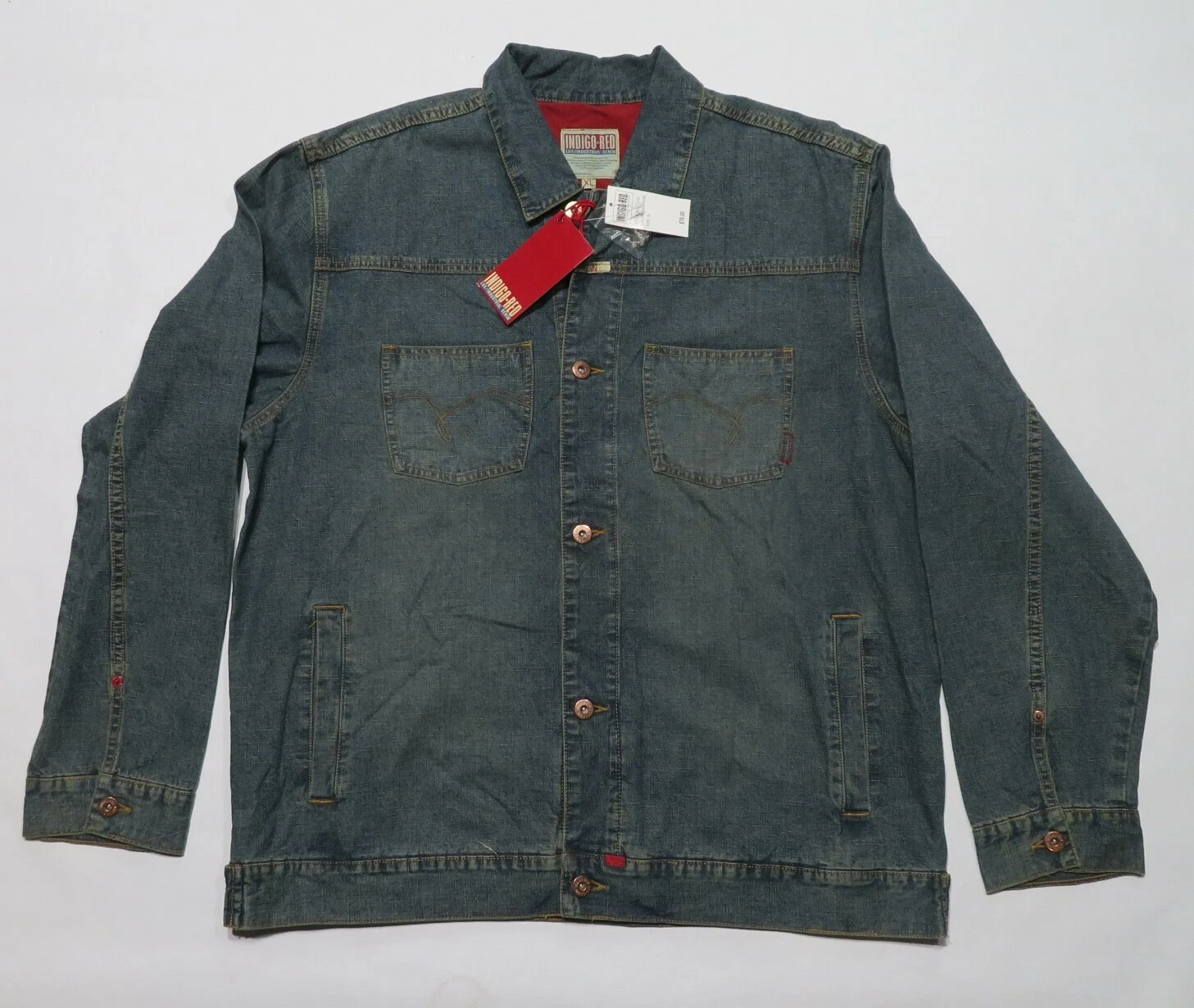 INDIGO RED Lux INDUSTRIAL DENIM Blue Jacket Size XL