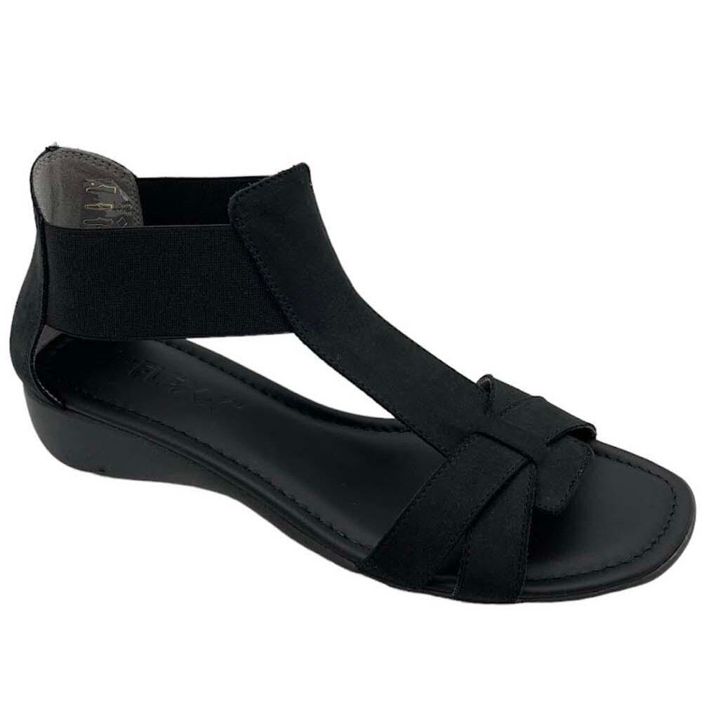 The FLEXX Sandal Size Band Together in Black Nubuck
